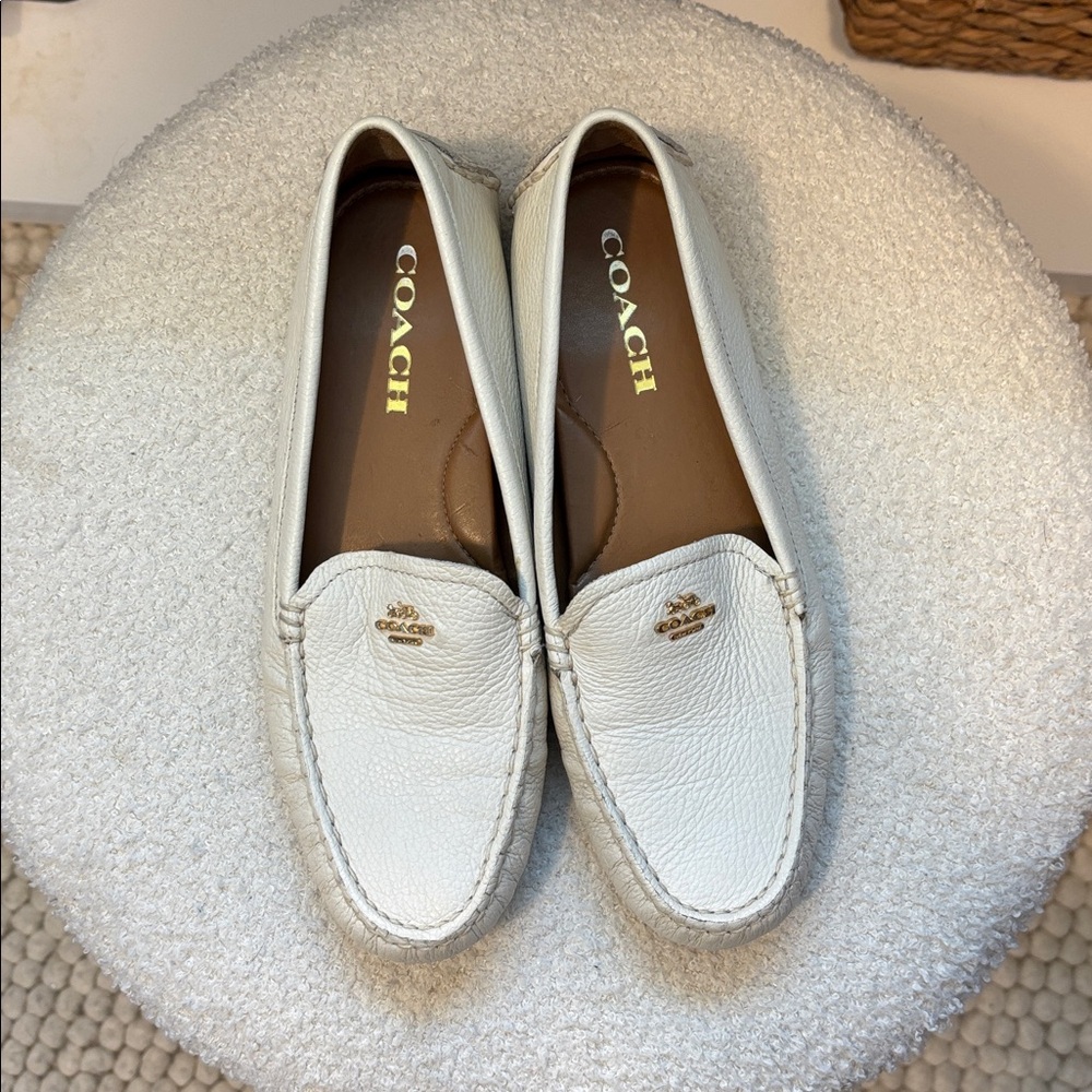 Coach Ivory Leather Loafers